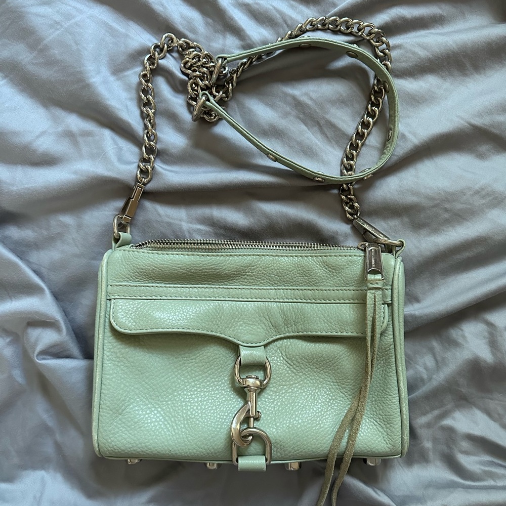 Rebecca Minkoff pale blue crossbody leather bag